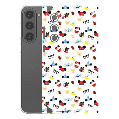 Samsung A/S Series Phone Skins (All Models) - Minnie Mouse & Donald Doodles s - 3D Embossed Finish (L-194) Samsung Galaxy S23 Plus (5G)
