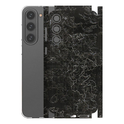 Samsung A/S Series Phone Skins (All Models) - Black map Texture - 3D Embossed Finish (L-201) Samsung Galaxy S23 Plus (5G)