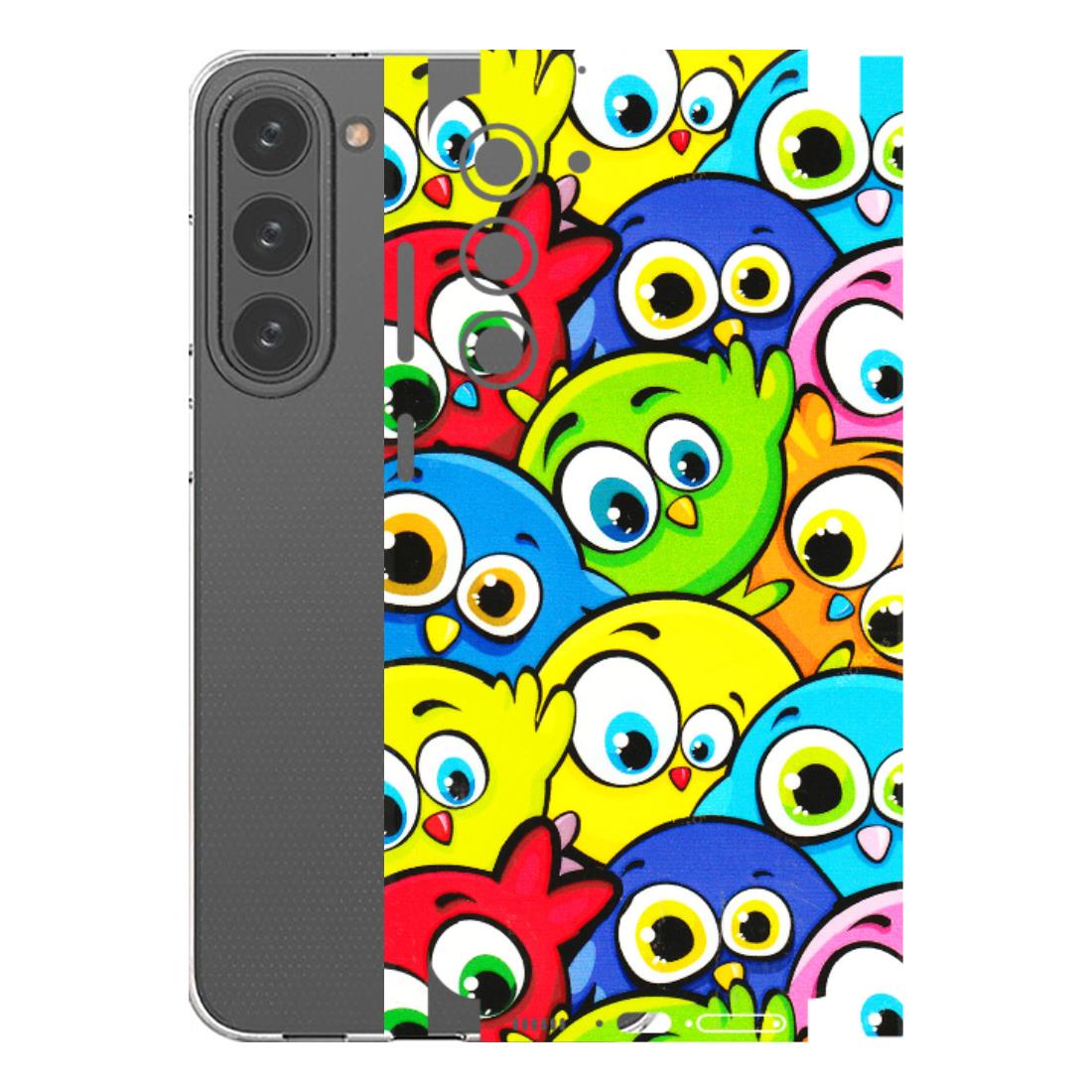 Samsung A/S Series Phone Skins (All Models) - Cute Fluffy Birds - 3D Embossed Finish (L-213) Samsung Galaxy S23 Plus (5G)