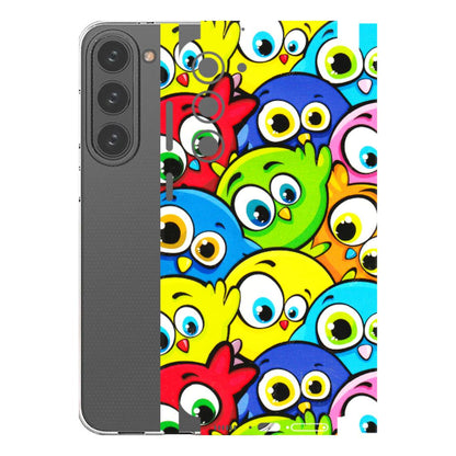Samsung A/S Series Phone Skins (All Models) - Cute Fluffy Birds - 3D Embossed Finish (L-213) Samsung Galaxy S23 Plus (5G)