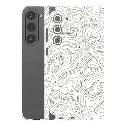 Samsung A/S Series Phone Skins (All Models) - White Black Swirls - 3D Embossed Finish (L-219) Samsung Galaxy S23 Plus (5G)