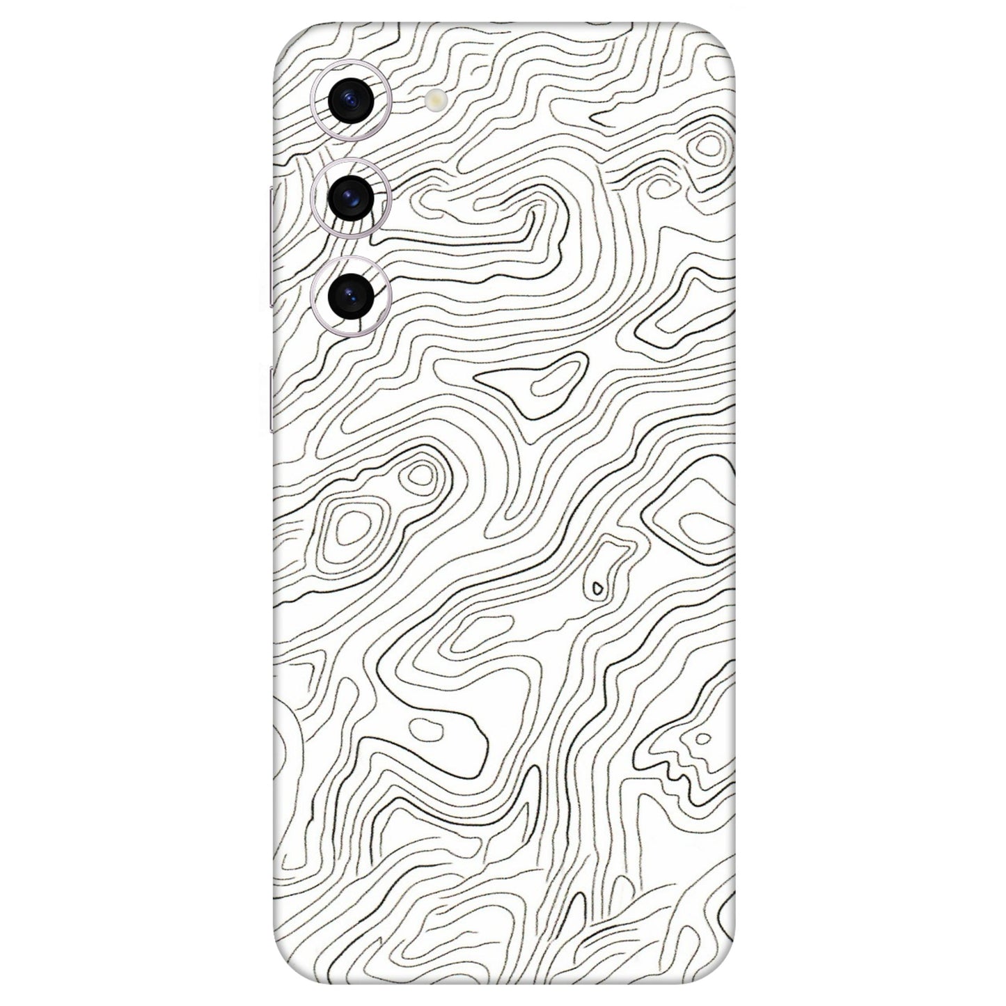 Samsung A/S Series Phone Skins (All Models) - White Black Swirls - 3D Embossed Finish (L-219) Samsung Galaxy S23 Plus (5G)