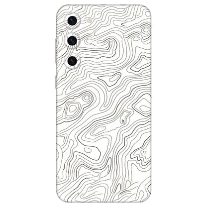 Samsung A/S Series Phone Skins (All Models) - White Black Swirls - 3D Embossed Finish (L-219) Samsung Galaxy S23 Plus (5G)