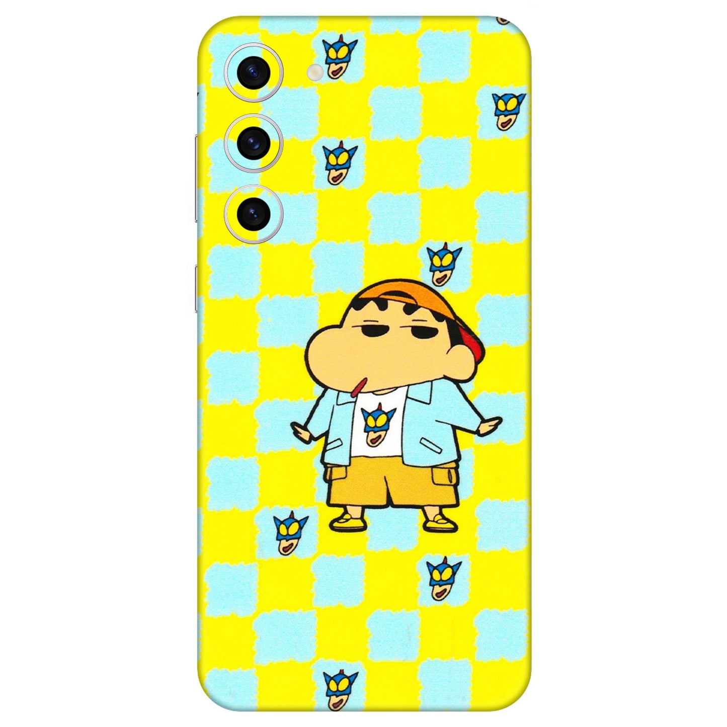 Samsung A/S Series Phone Skins (All Models) - Yellow Blue Shinchan Cute - 3D Embossed Finish (L-221) Samsung Galaxy S23 Plus (5G)
