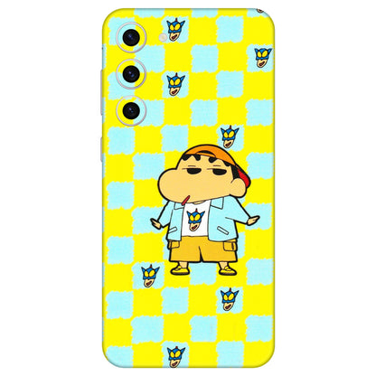 Samsung A/S Series Phone Skins (All Models) - Yellow Blue Shinchan Cute - 3D Embossed Finish (L-221) Samsung Galaxy S23 Plus (5G)
