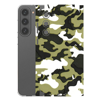Samsung A/S Series Phone Skins (All Models) - Camouflages White And Green - 3D Embossed Finish (L-243) Samsung Galaxy S23 Plus (5G)