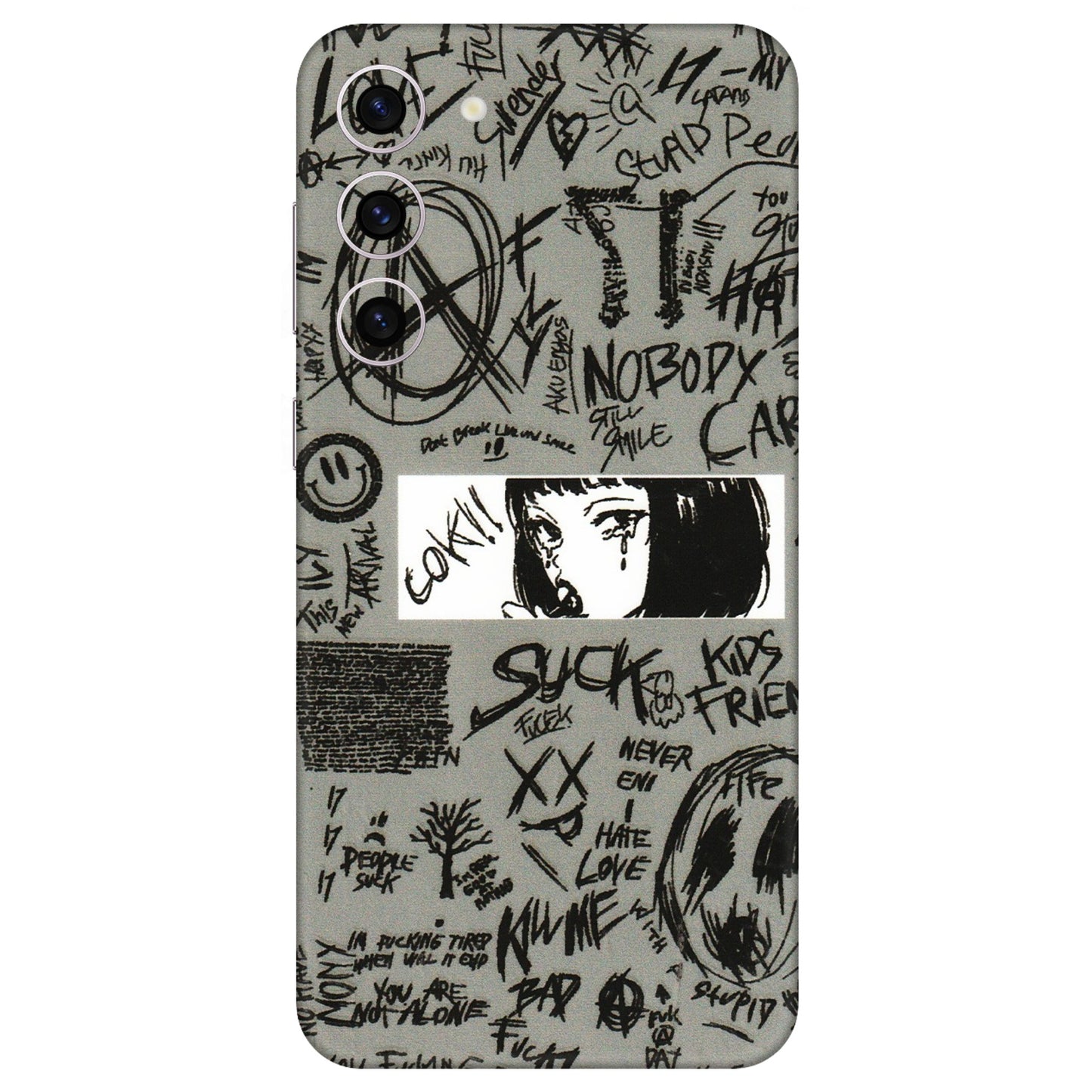 Samsung A/S Series Phone Skins (All Models) - Never Have Love Anime - 3D Embossed Finish (L-260) Samsung Galaxy S23 Plus (5G)