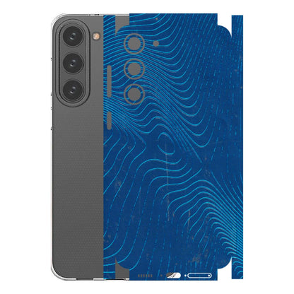 Samsung A/S Series Phone Skins (All Models) - Abstract Blue Line Map - 3D Embossed Finish (L-272) Samsung Galaxy S23 Plus (5G)