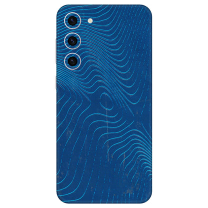 Samsung A/S Series Phone Skins (All Models) - Abstract Blue Line Map - 3D Embossed Finish (L-272) Samsung Galaxy S23 Plus (5G)