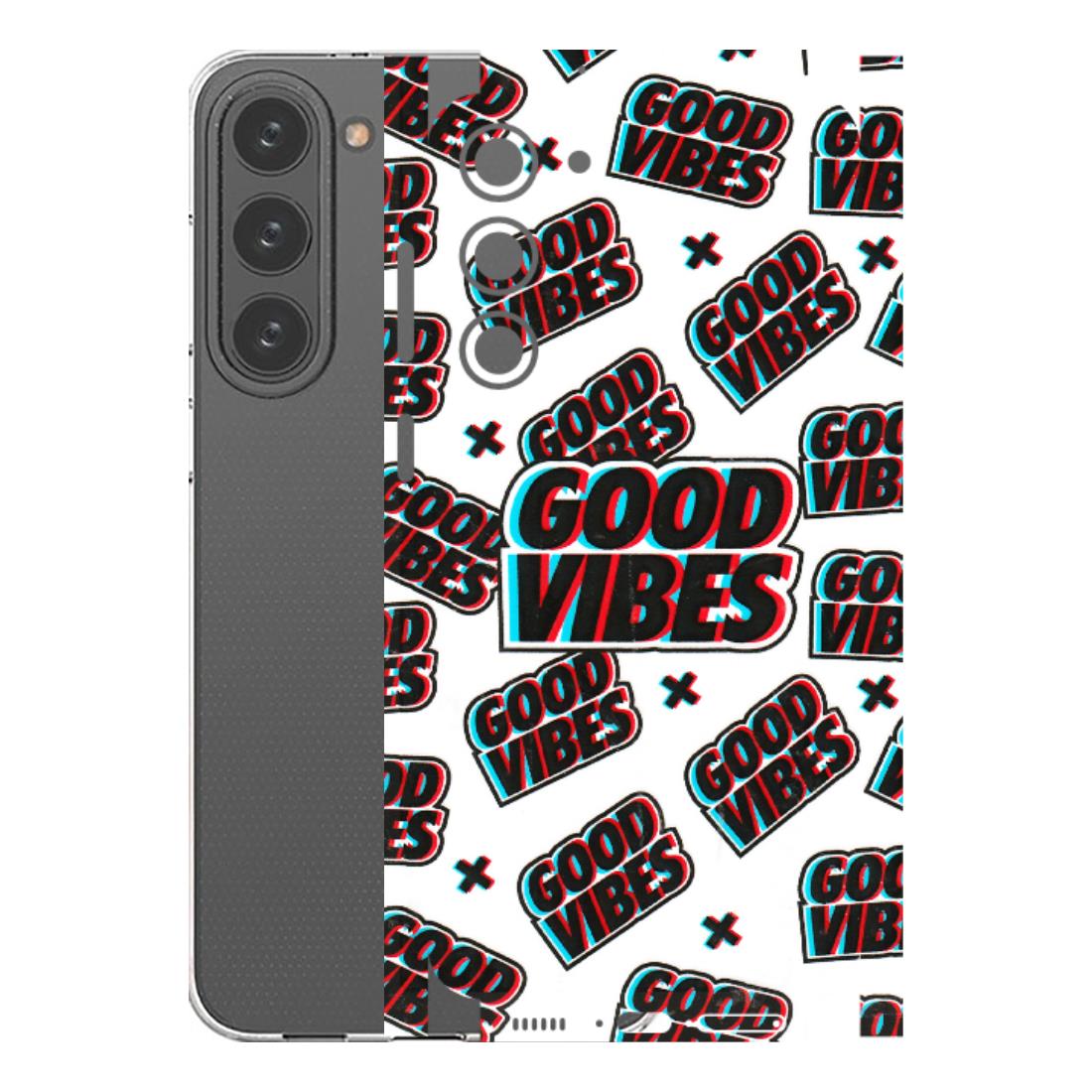 Samsung A/S Series Phone Skins (All Models) - Good Vibes - 3D Embossed Finish (L-282) Samsung Galaxy S23 Plus (5G)