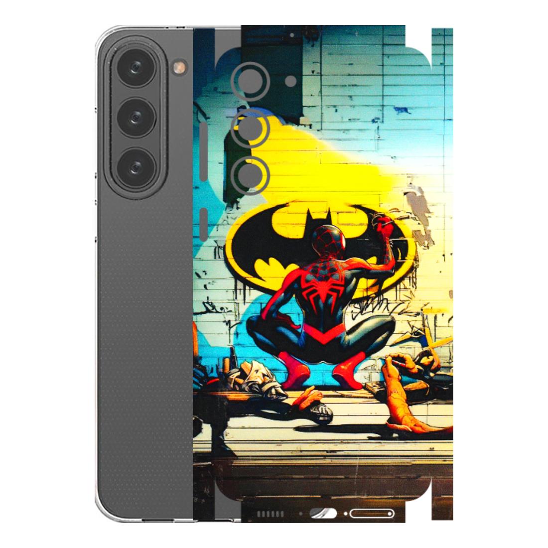 Samsung A/S Series Phone Skins (All Models) - New Spiderman Bat Logo - 3D Embossed Finish (L-309) Samsung Galaxy S23 Plus (5G)