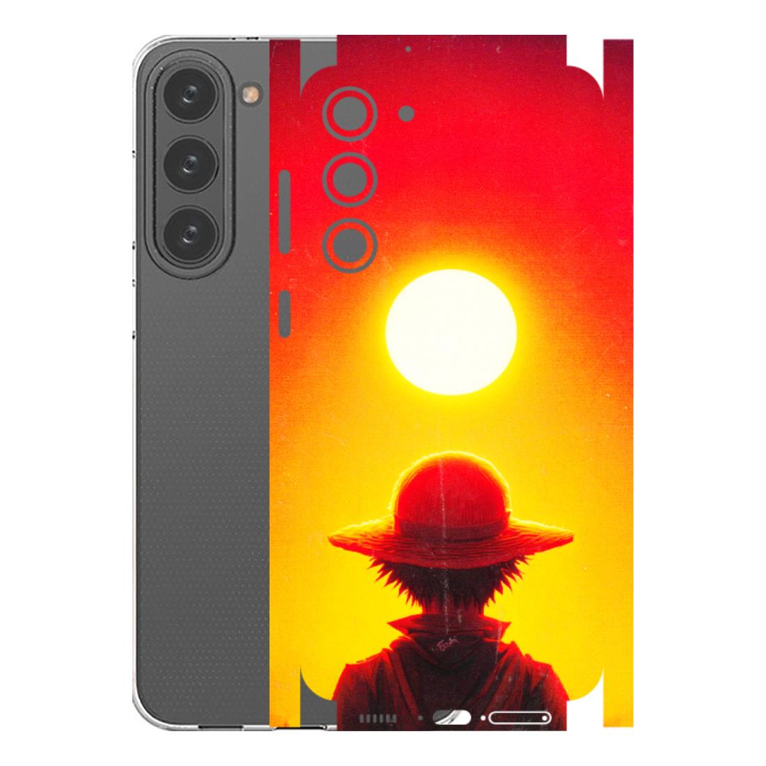 Samsung A/S Series Phone Skins (All Models) - Cool Sunset With Monkey D.Luffy Anime - 3D Embossed Finish (L-329) Samsung Galaxy S23 Plus (5G)
