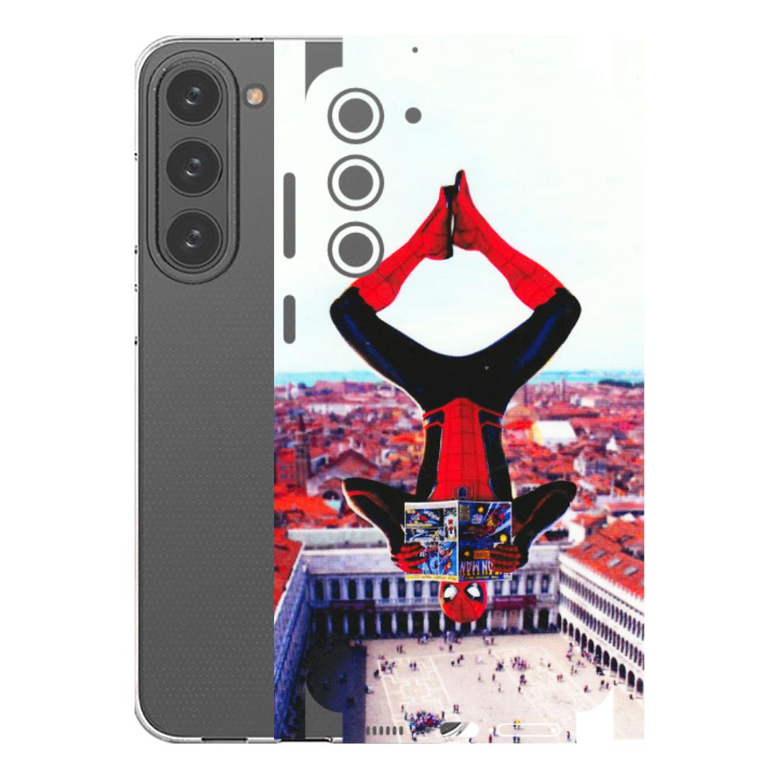 Samsung A/S Series Phone Skins (All Models) - Spiderman Hanging - 3D Embossed Finish (L-53) Samsung Galaxy S23 Plus (5G)