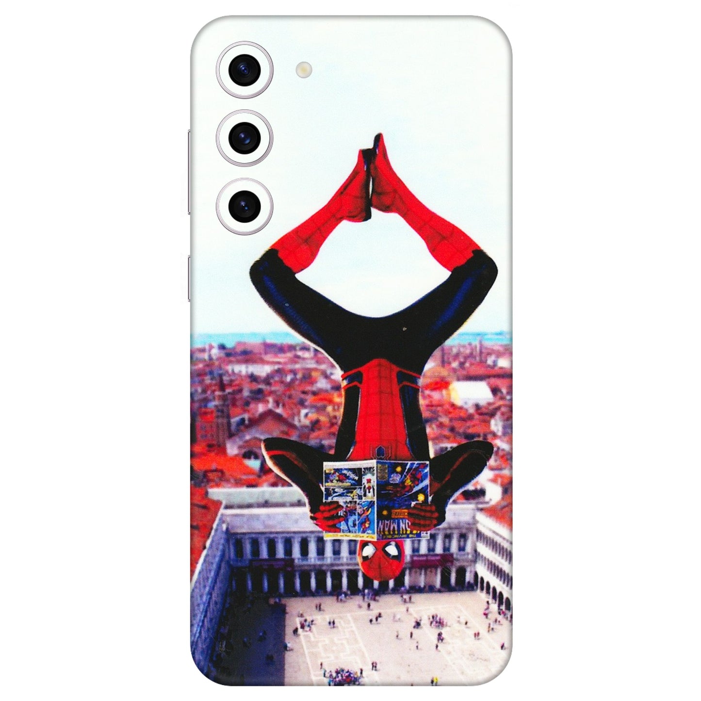 Samsung A/S Series Phone Skins (All Models) - Spiderman Hanging - 3D Embossed Finish (L-53) Samsung Galaxy S23 Plus (5G)