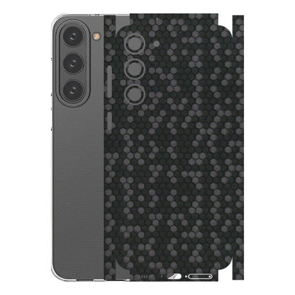 Samsung A/S Series Phone Skins (All Models) - Black Grey Honeycomb Sober - 3D Embossed Finish (L-85) Samsung Galaxy S23 Plus (5G)