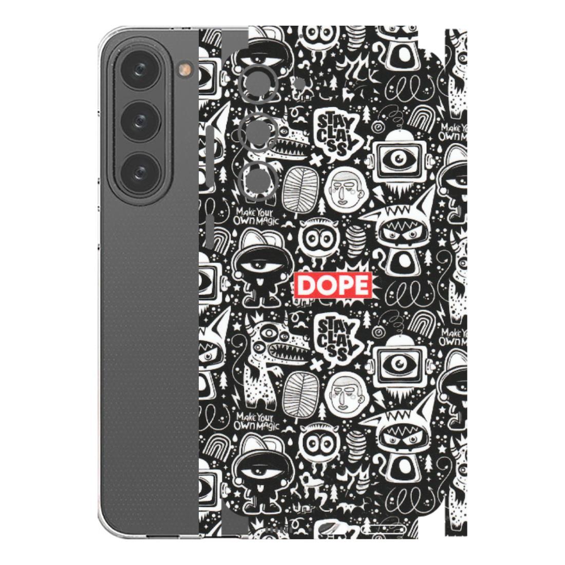 Samsung A/S Series Phone Skins (All Models) - Dope Stay Classy Black Doodles - Matte Finish (M-126) Samsung Galaxy S23 Plus (5G)
