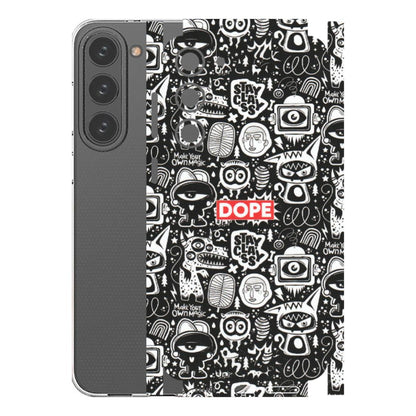 Samsung A/S Series Phone Skins (All Models) - Dope Stay Classy Black Doodles - Matte Finish (M-126) Samsung Galaxy S23 Plus (5G)