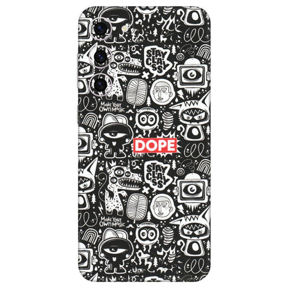 Samsung A/S Series Phone Skins (All Models) - Dope Stay Classy Black Doodles - Matte Finish (M-126) Samsung Galaxy S23 Plus (5G)