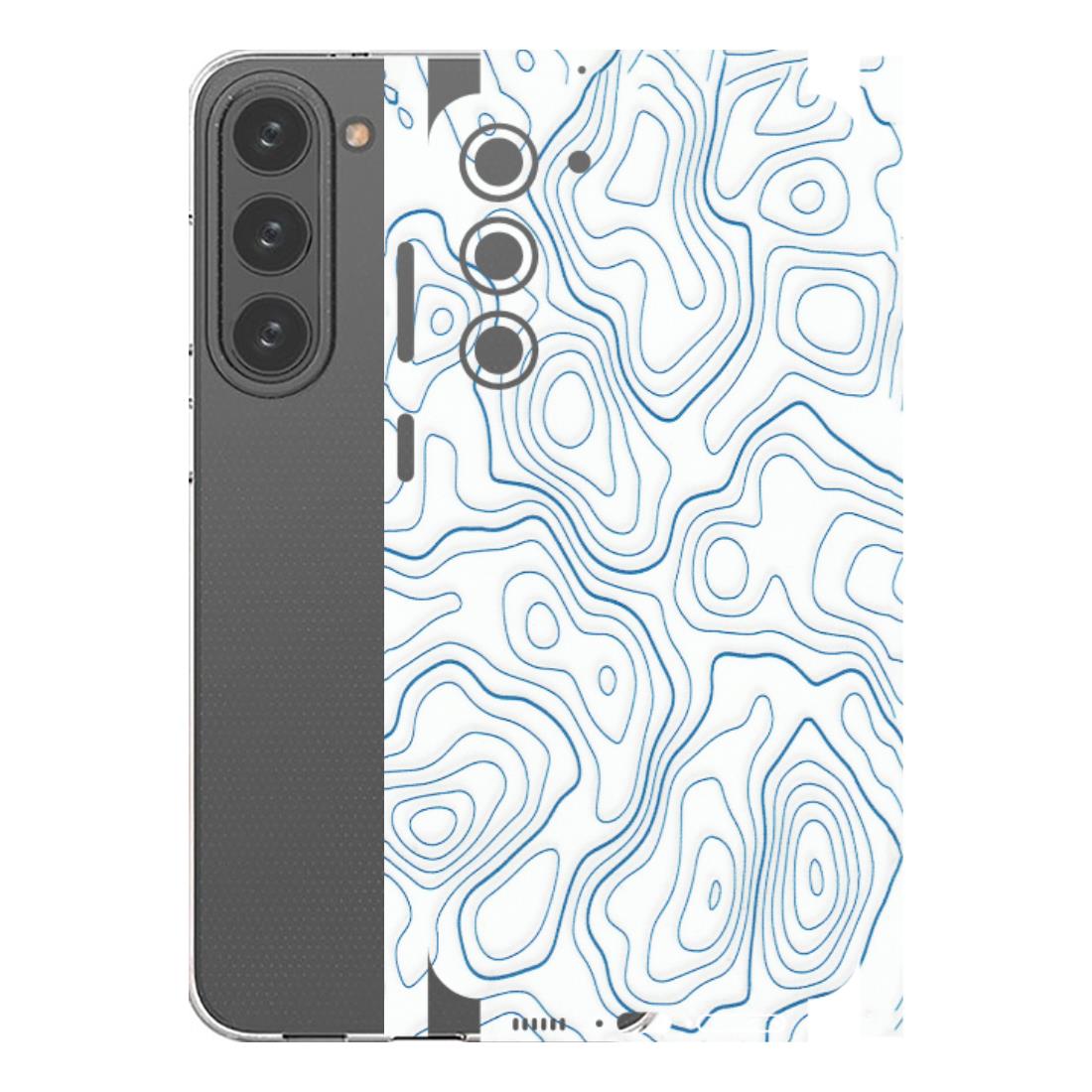 Samsung A/S Series Phone Skins (All Models) - Blue And White Swirls - Matte Finish (M-139) Samsung Galaxy S23 Plus (5G)