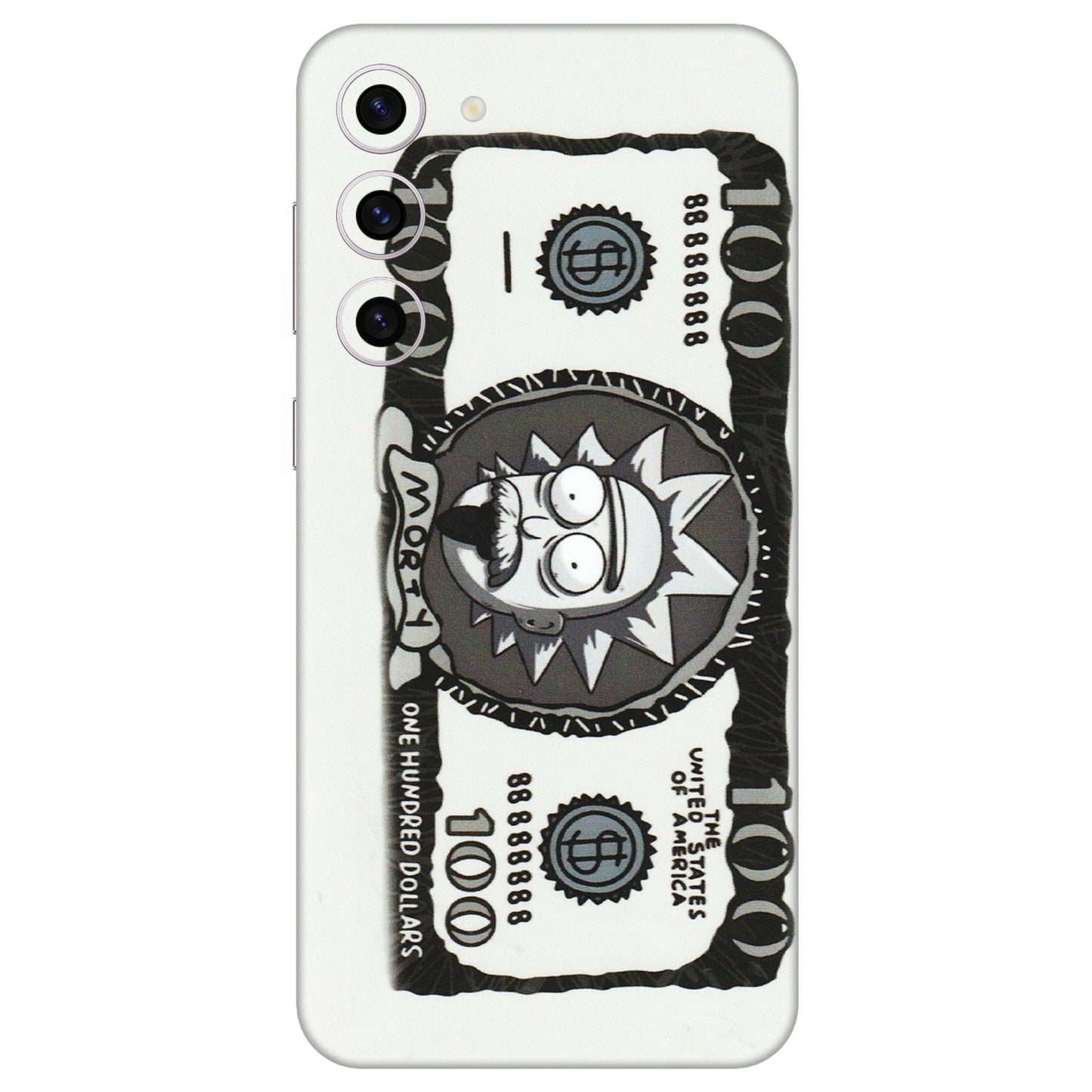 Samsung A/S Series Phone Skins (All Models) - Rick And Morty Hundred Dollar Anime - Matte Finish (M-161) Samsung Galaxy S23 Plus (5G)