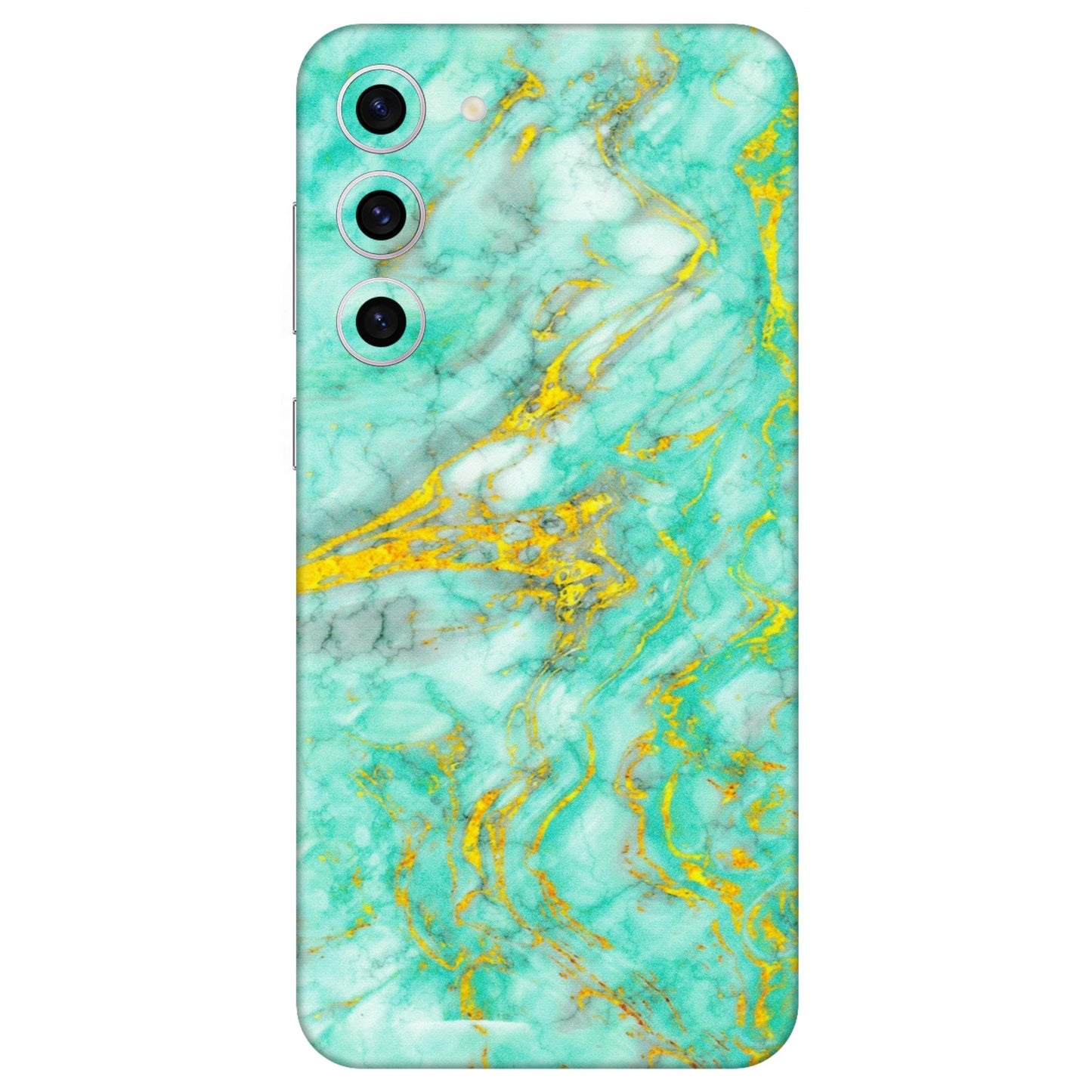 Samsung A/S Series Phone Skins (All Models) - Green And Gold Marble Feel - Matte Finish (M-16) Samsung Galaxy S23 Plus (5G)
