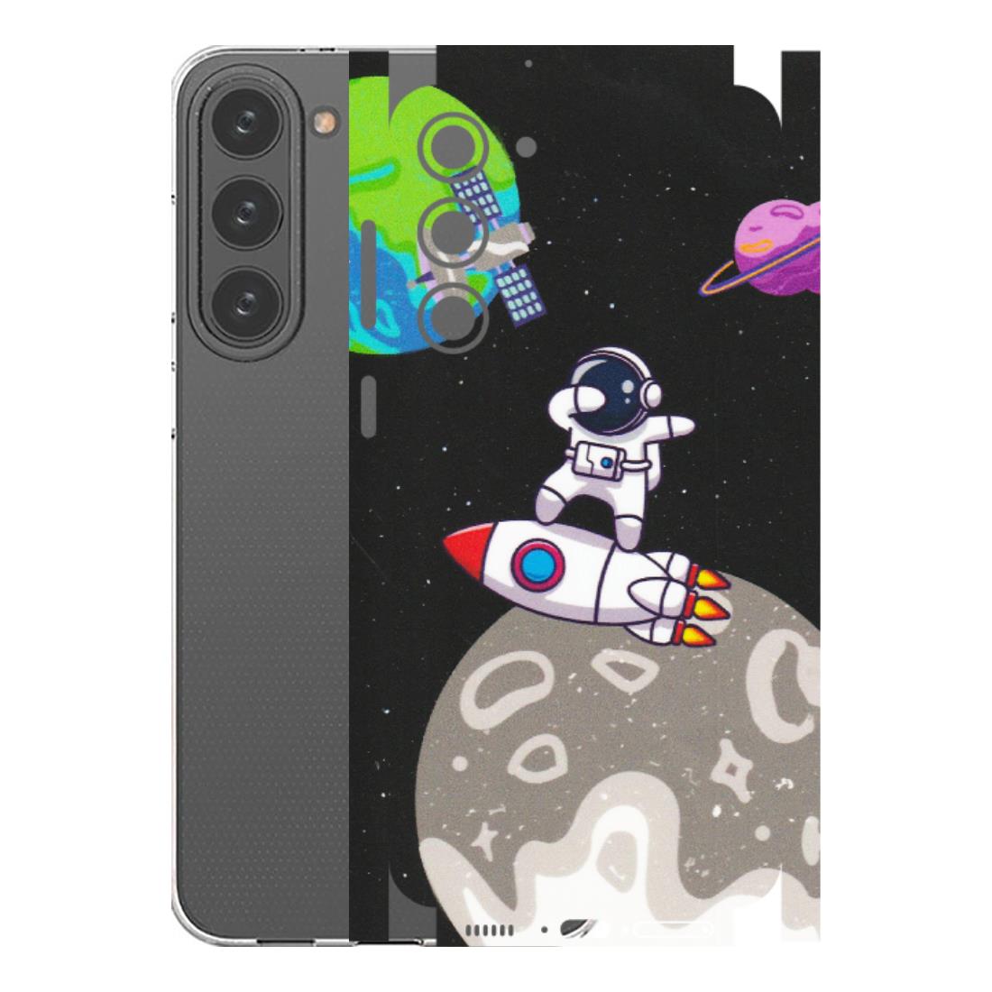Samsung A/S Series Phone Skins (All Models) - Astronaut Vibing Toon Running - Matte Finish (M-39) Samsung Galaxy S23 Plus (5G)