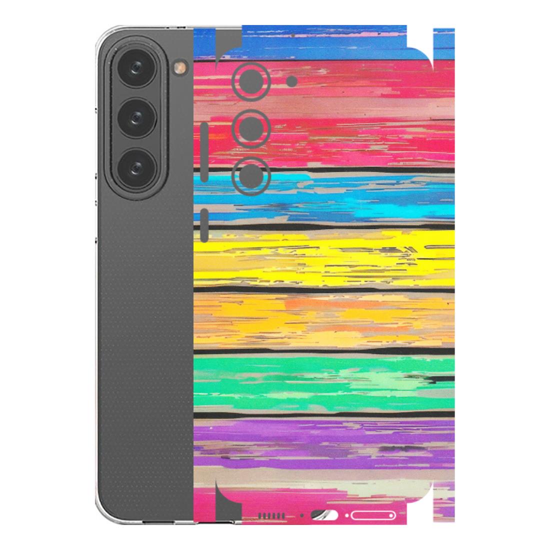 Samsung A/S Series Phone Skins (All Models) - Multi Colour Wooden Wall - Matte Finish (M-96) Samsung Galaxy S23 Plus (5G)