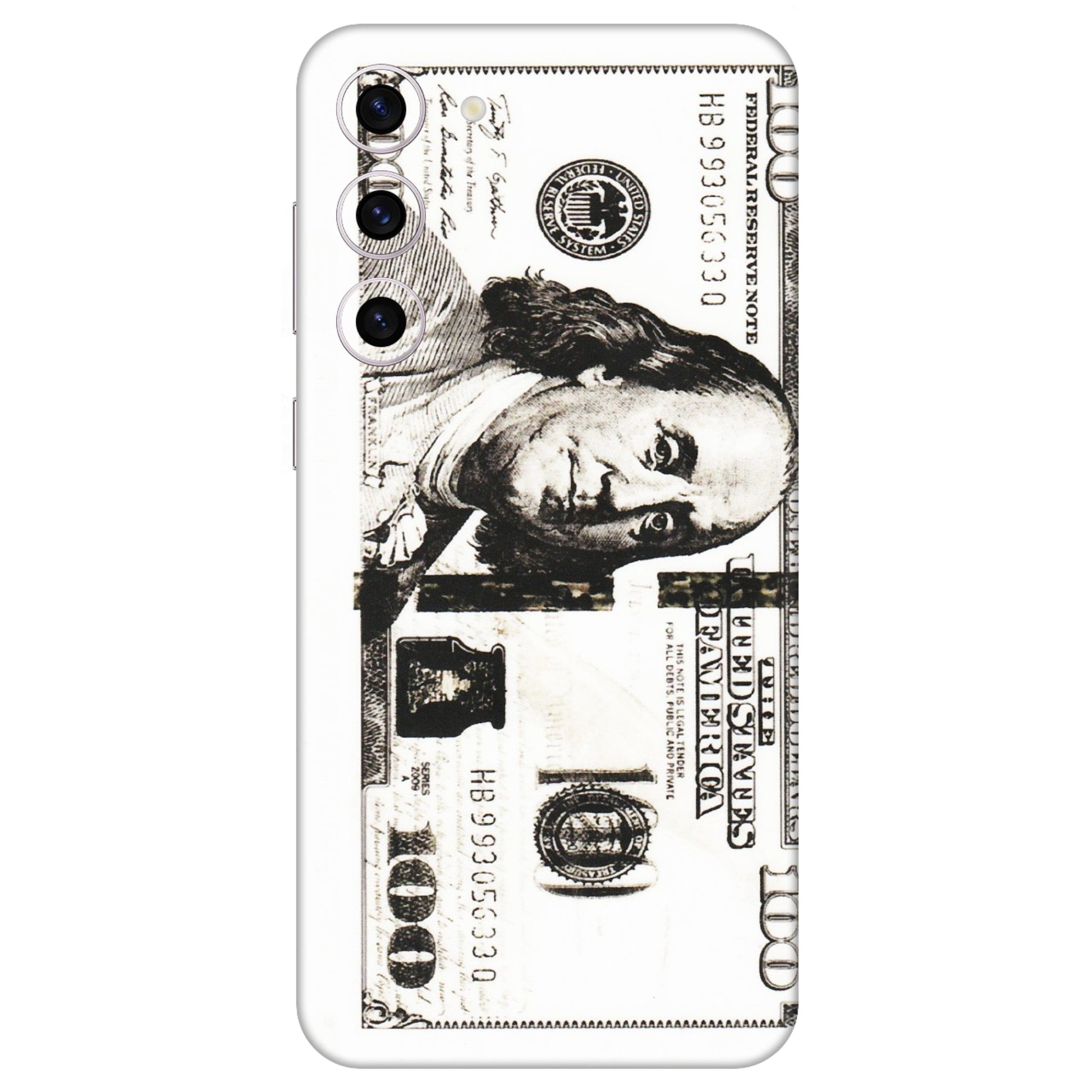 Samsung A/S Series Phone Skins (All Models) - 100 Dollar Currency - Transparent Finish (T-01) Samsung Galaxy S23 Plus (5G)