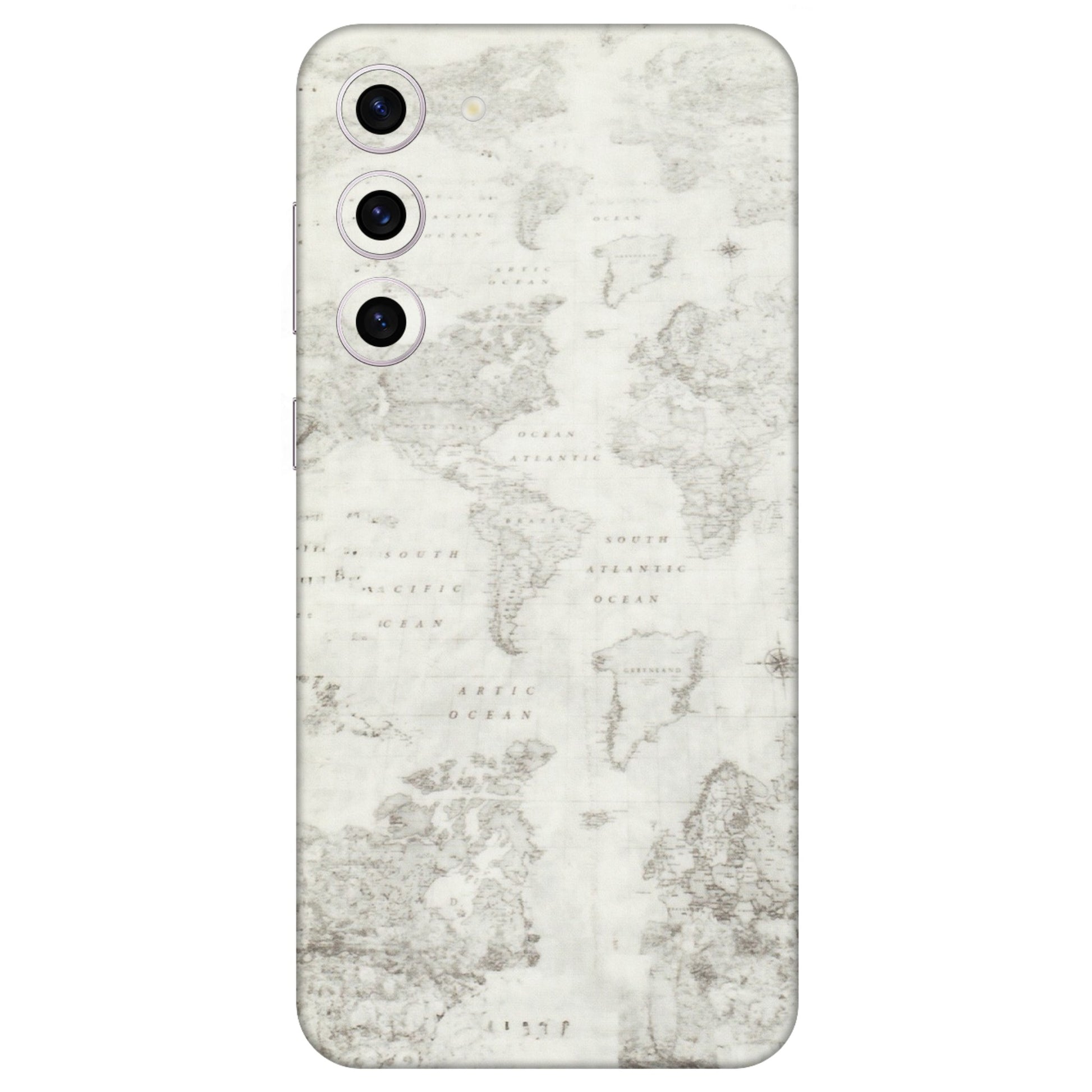 Samsung A/S Series Phone Skins (All Models) - World Travel Map - Transparent Finish (T-04) Samsung Galaxy S23 Plus (5G)