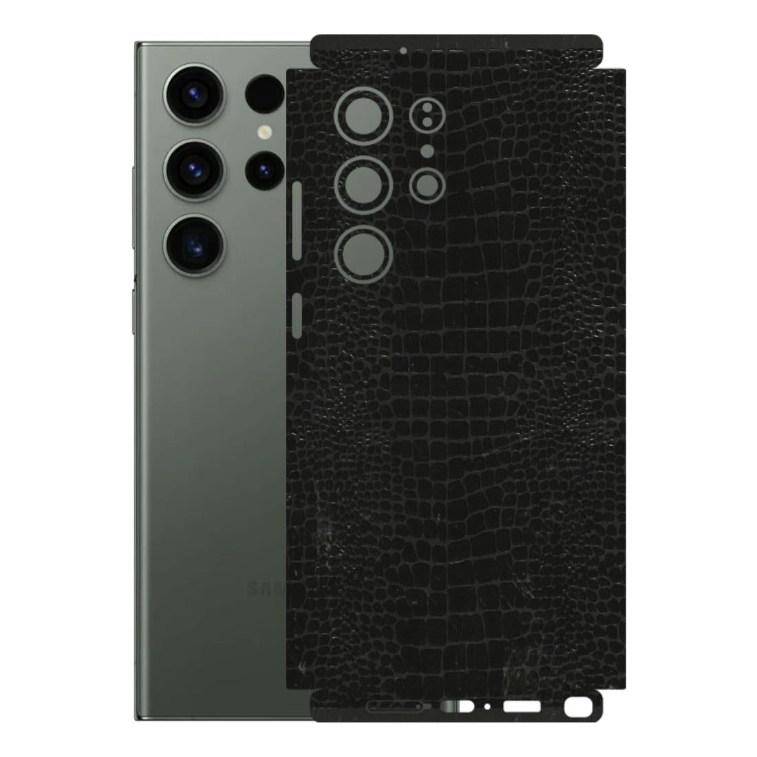 Samsung A/S Series Phone Skins (All Models) - Snake Leather Black - 3D Embossed Finish (L-107) Samsung Galaxy S23 Ultra (5G)