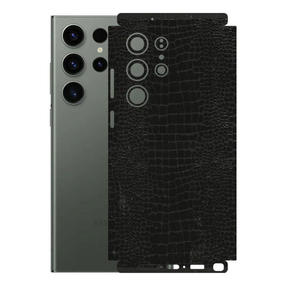 Samsung A/S Series Phone Skins (All Models) - Snake Leather Black - 3D Embossed Finish (L-107) Samsung Galaxy S23 Ultra (5G)
