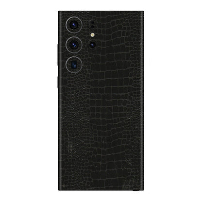 Samsung A/S Series Phone Skins (All Models) - Snake Leather Black - 3D Embossed Finish (L-107) Samsung Galaxy S23 Ultra (5G)