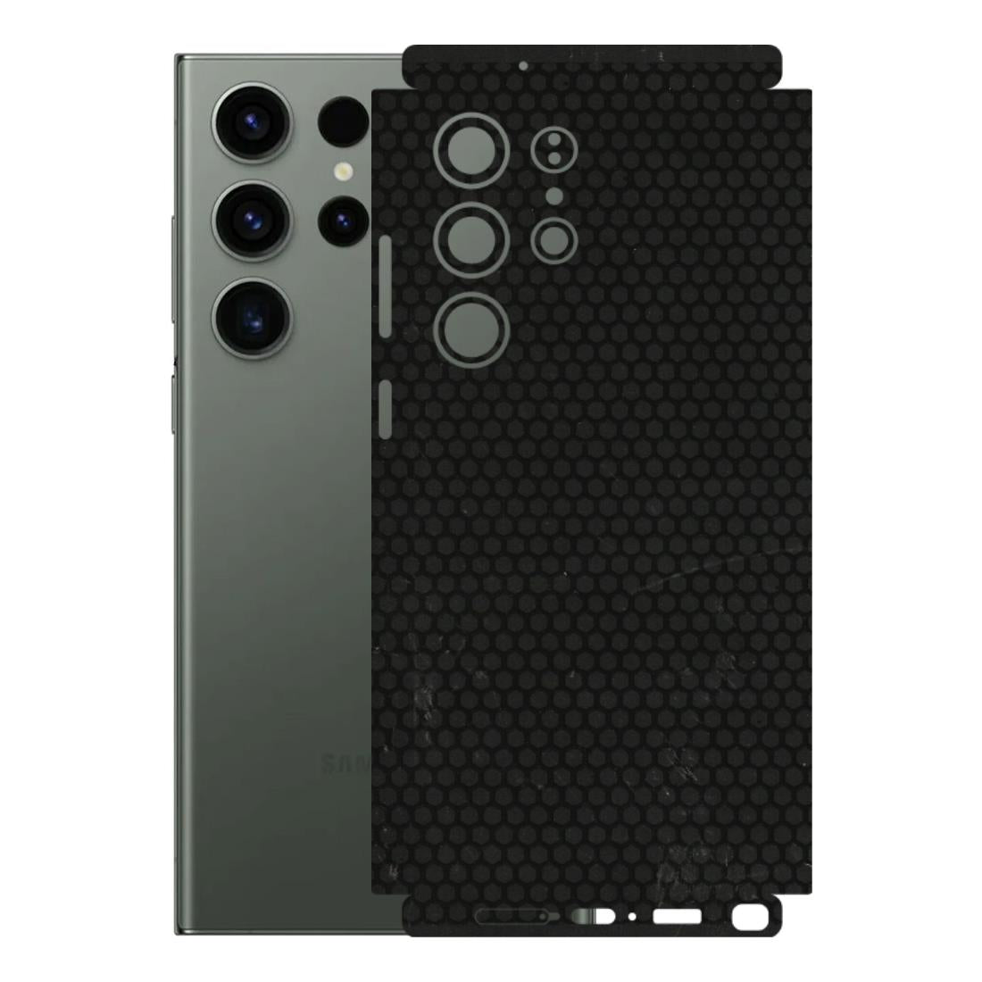 Samsung A/S Series Phone Skins (All Models) - Black honeycomb - 3D Embossed Finish (L-114) Samsung Galaxy S23 Ultra (5G)