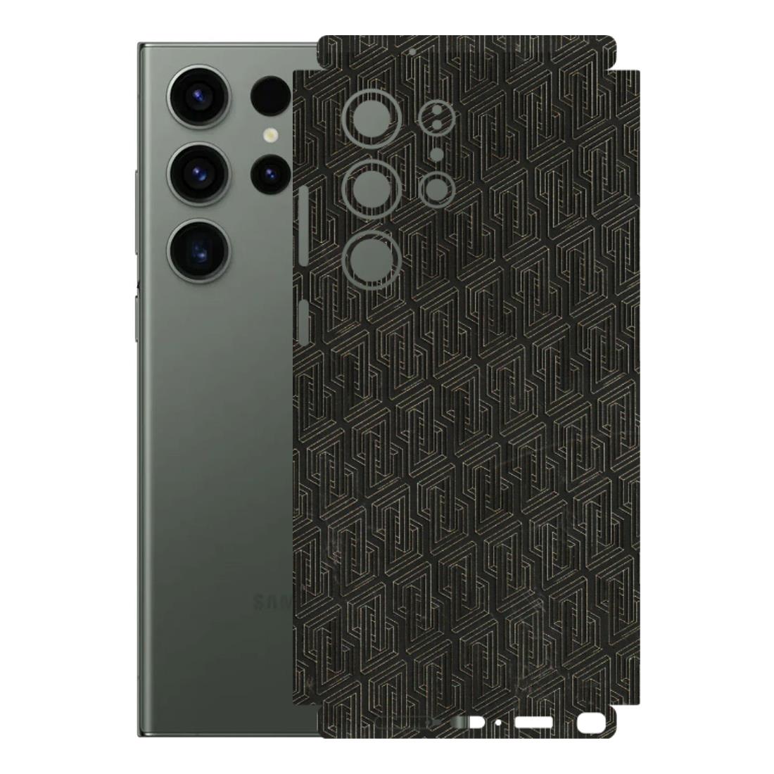 Samsung A/S Series Phone Skins (All Models) - Black Abstract Pattern - 3D Embossed Finish (L-117) Samsung Galaxy S23 Ultra (5G)