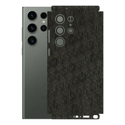 Samsung A/S Series Phone Skins (All Models) - Black Abstract Pattern - 3D Embossed Finish (L-117) Samsung Galaxy S23 Ultra (5G)