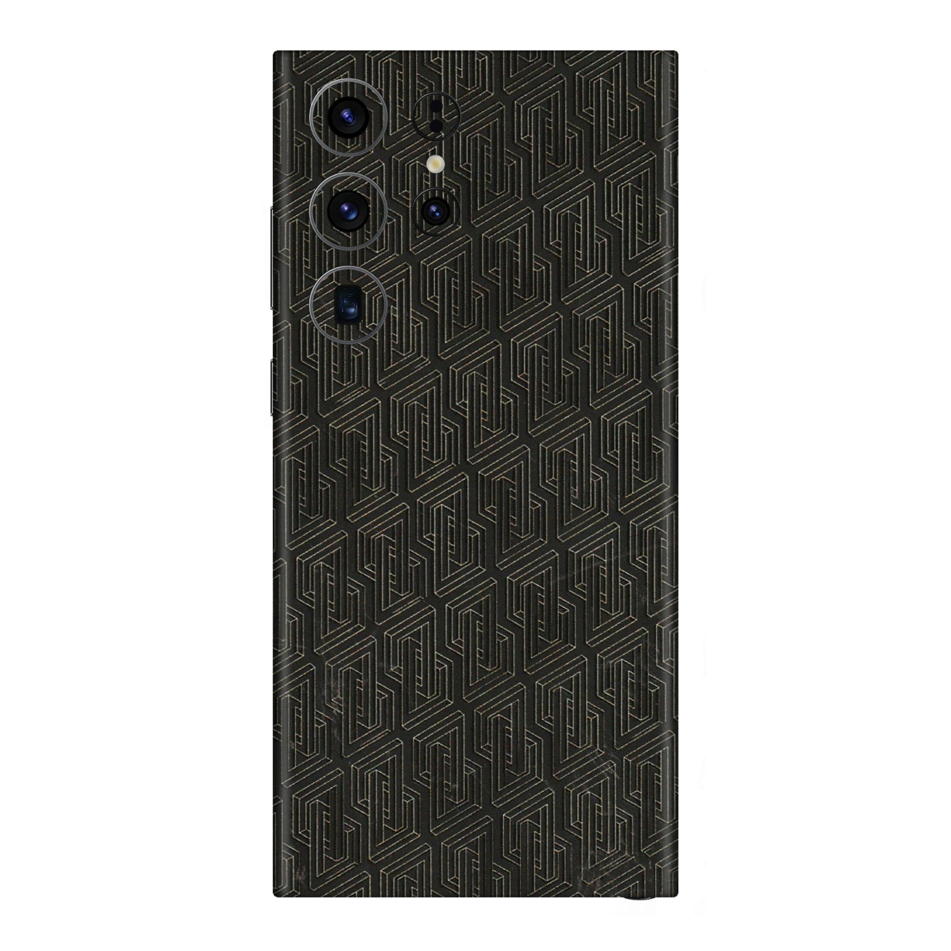 Samsung A/S Series Phone Skins (All Models) - Black Abstract Pattern - 3D Embossed Finish (L-117) Samsung Galaxy S23 Ultra (5G)