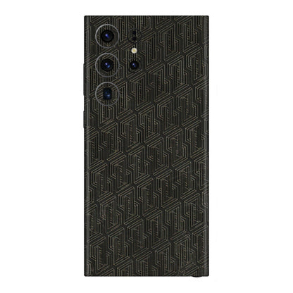 Samsung A/S Series Phone Skins (All Models) - Black Abstract Pattern - 3D Embossed Finish (L-117) Samsung Galaxy S23 Ultra (5G)