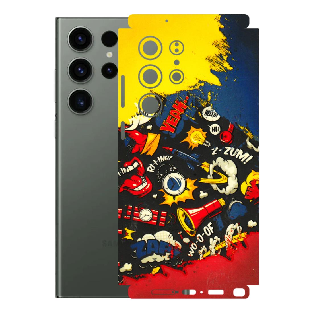 Samsung A/S Series Phone Skins (All Models) - Pacific Doodle Art - 3D Embossed Finish (L-120) Samsung Galaxy S23 Ultra (5G)