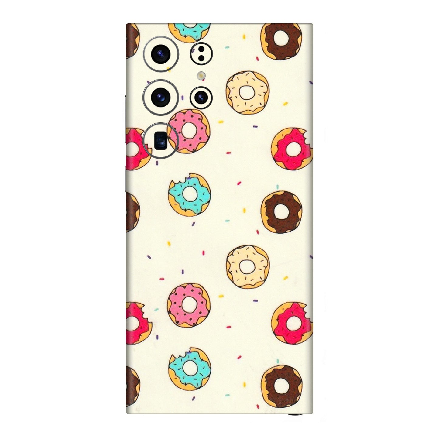 Samsung A/S Series Phone Skins (All Models) - Mini Donuts Doodle Art - 3D Embossed Finish (L-122) Samsung Galaxy S23 Ultra (5G)