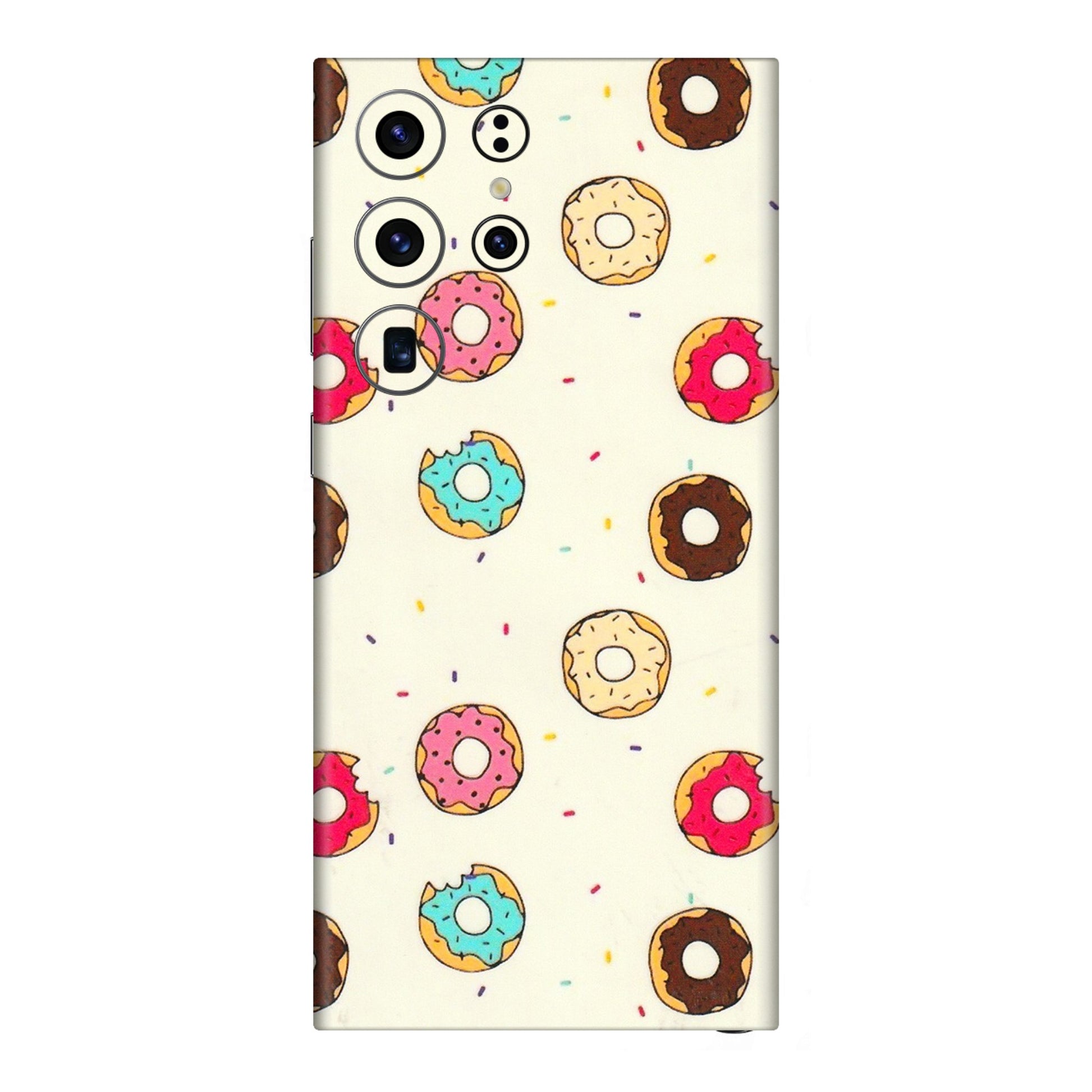 Samsung A/S Series Phone Skins (All Models) - Mini Donuts Doodle Art - 3D Embossed Finish (L-122) Samsung Galaxy S23 Ultra (5G)