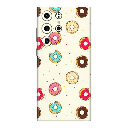 Samsung A/S Series Phone Skins (All Models) - Mini Donuts Doodle Art - 3D Embossed Finish (L-122) Samsung Galaxy S23 Ultra (5G)