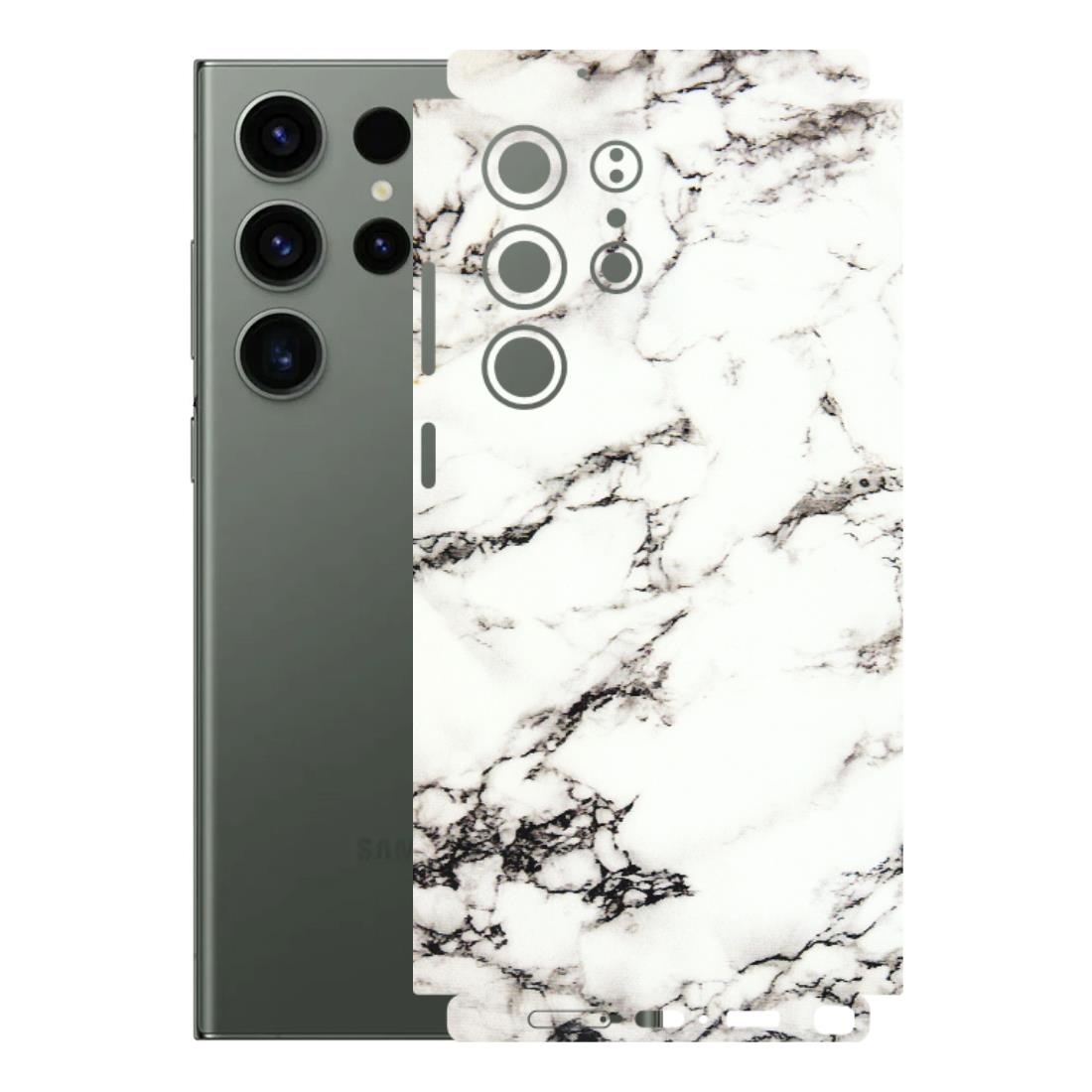 Samsung A/S Series Phone Skins (All Models) - Black and White Marble Texture - 3D Embossed Finish (L-124) Samsung Galaxy S23 Ultra (5G)