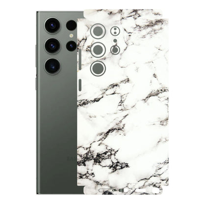 Samsung A/S Series Phone Skins (All Models) - Black and White Marble Texture - 3D Embossed Finish (L-124) Samsung Galaxy S23 Ultra (5G)