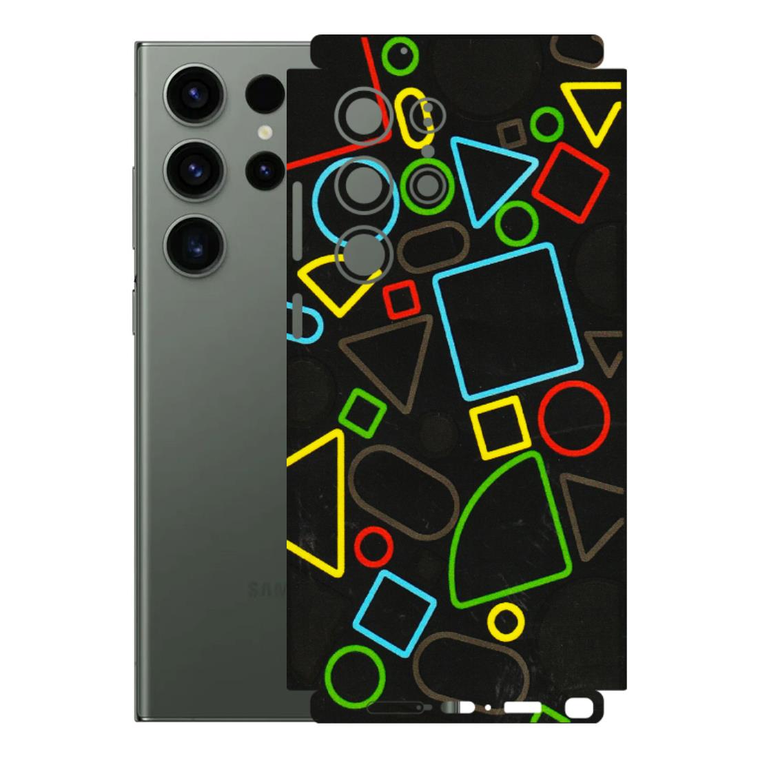 Samsung A/S Series Phone Skins (All Models) - Black Shapes - 3D Embossed Finish (L-131) Samsung Galaxy S23 Ultra (5G)
