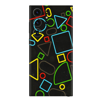 Samsung A/S Series Phone Skins (All Models) - Black Shapes - 3D Embossed Finish (L-131) Samsung Galaxy S23 Ultra (5G)