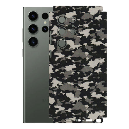 Samsung A/S Series Phone Skins (All Models) - Black/Grey Camoflaunge - 3D Embossed Finish (L-142) Samsung Galaxy S23 Ultra (5G)