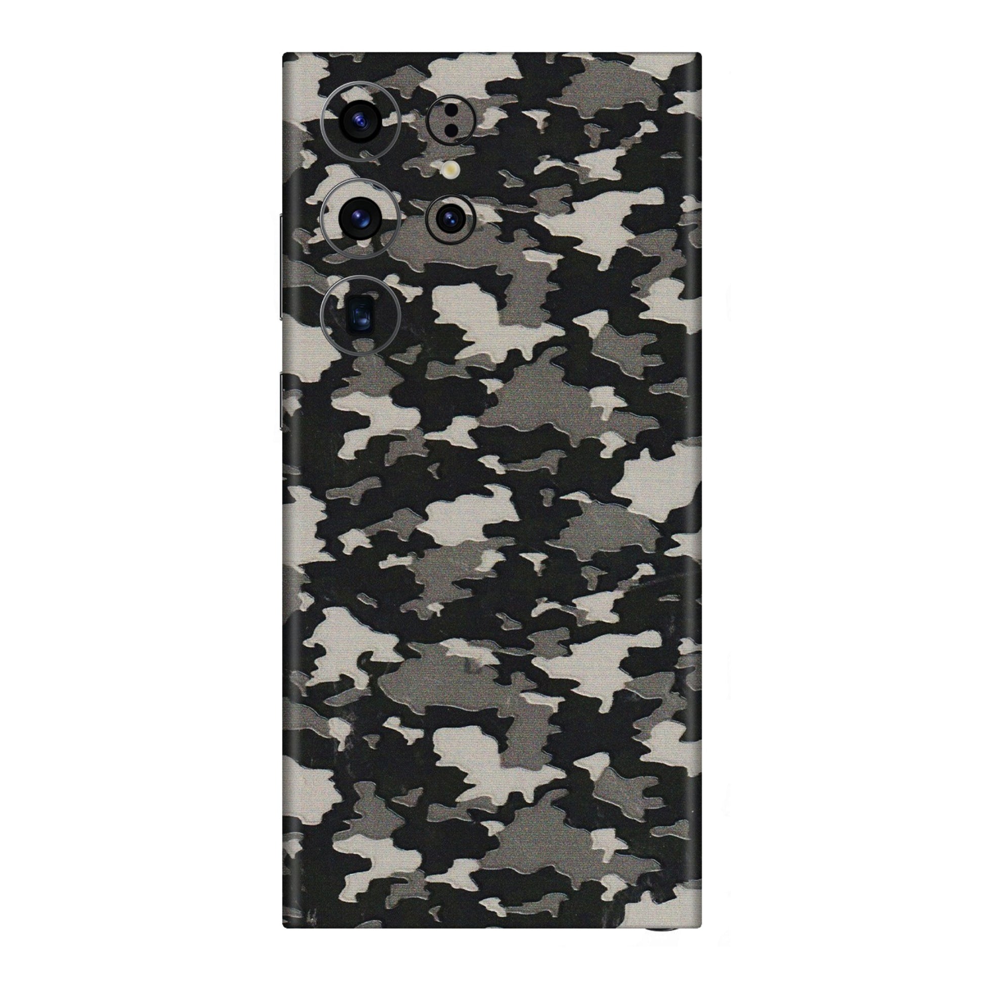 Samsung A/S Series Phone Skins (All Models) - Black/Grey Camoflaunge - 3D Embossed Finish (L-142) Samsung Galaxy S23 Ultra (5G)
