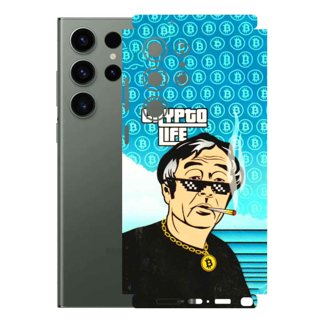 Samsung A/S Series Phone Skins (All Models) - Crypto Thug Life - 3D Embossed Finish (L-179) Samsung Galaxy S23 Ultra (5G)