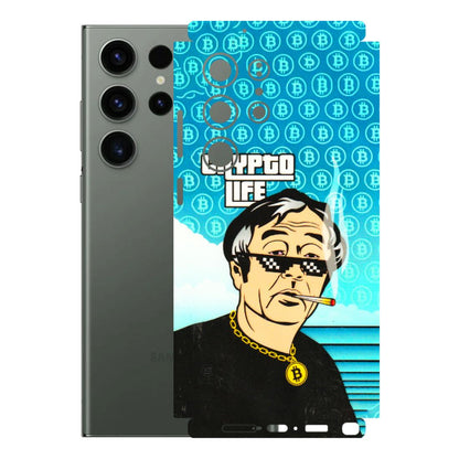 Samsung A/S Series Phone Skins (All Models) - Crypto Thug Life - 3D Embossed Finish (L-179) Samsung Galaxy S23 Ultra (5G)