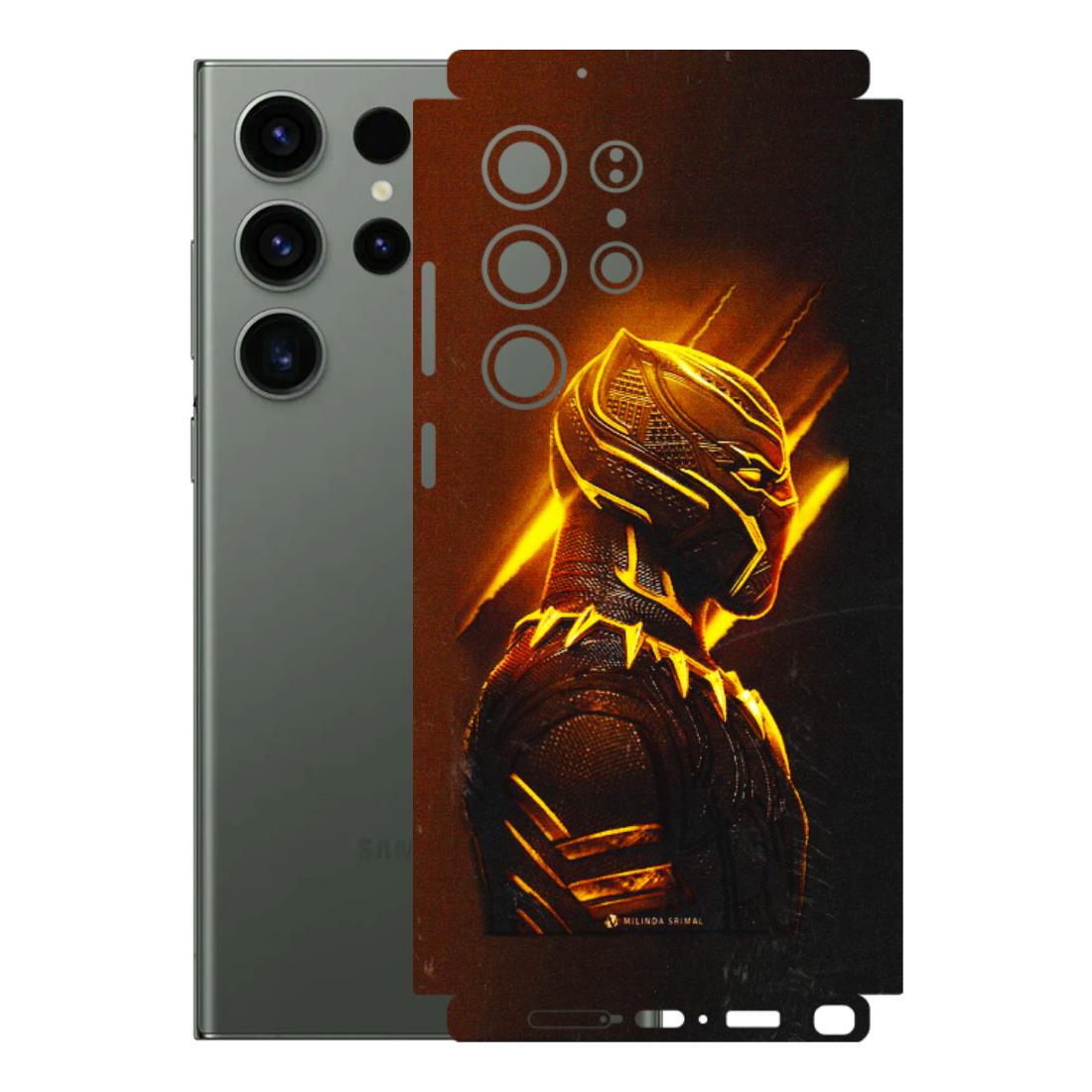 Samsung A/S Series Phone Skins (All Models) - Gold Black Panther - 3D Embossed Finish (L-181) Samsung Galaxy S23 Ultra (5G)